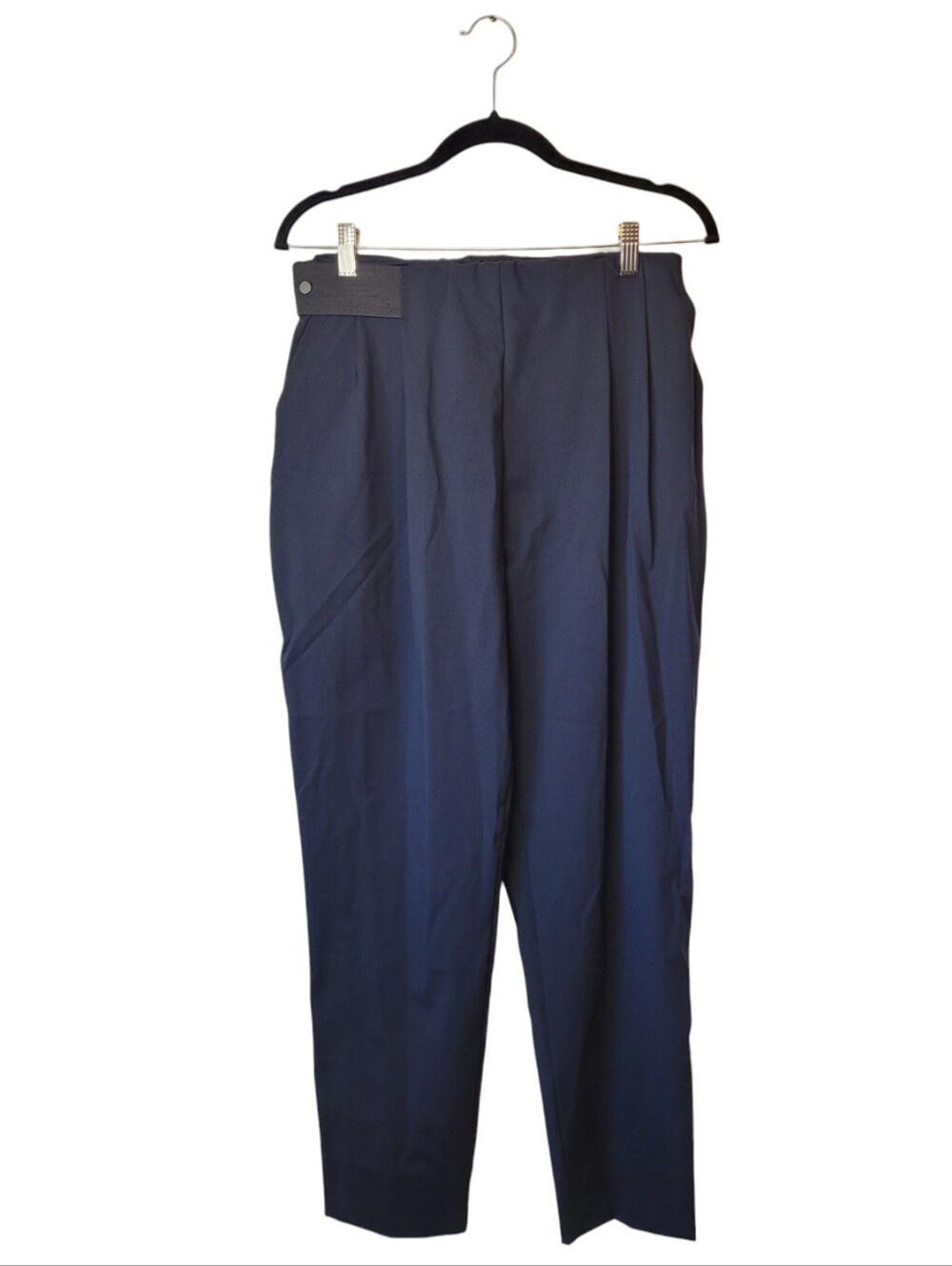 Aday Turn It Up Navy Tech Dress Pants - Classic Tailored Trousers Size L